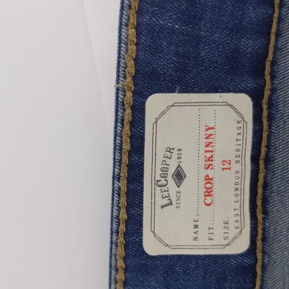 Lee Cooper Women's Jeans Size 12 Blue Denim Crop Skinny - Picture 12 of 14